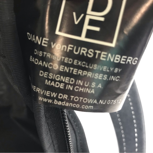 Diane Von Furstenberg Black Micro Suede Travel Carry-On Bag - Picture 12 of 16